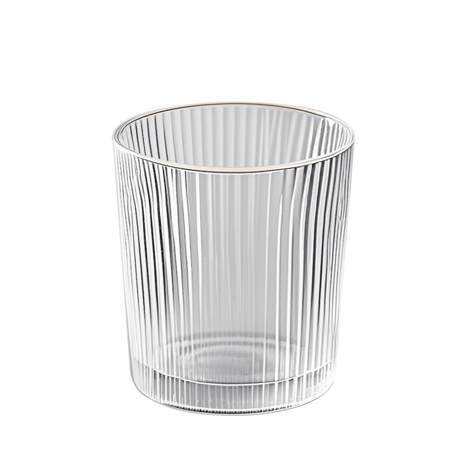 Classic and simple striped glass cups 6.7oz